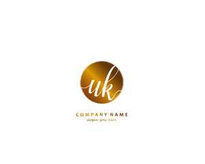 Fototapeta premium UK Initial handwriting logo vector