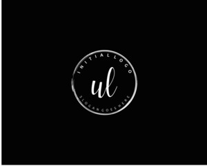  UL Initial handwriting logo vector