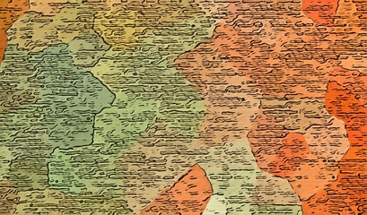 Colorful chaotic diamonds on vintage paper background. Geometric design pattern texture.