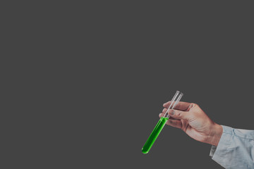 Green liquid inspection. Gene, environment, organism, biotechnology, etc.　緑色の液体の検査　遺伝子、環境、生物、バイオテクノロジーなど