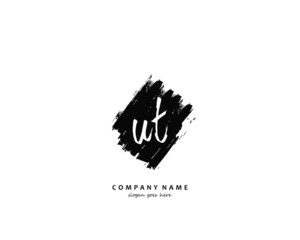 UT Initial handwriting logo vector