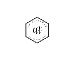 UT Initial handwriting logo vector