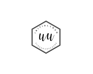 UU Initial handwriting logo vector
