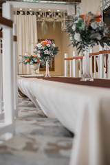 wedding chairs with silk ribbon