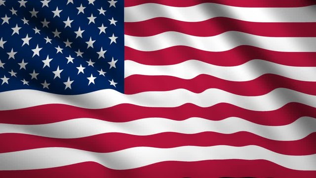 United States of America flag Motion video waving in wind. Flag Closeup 1080p HD  footage