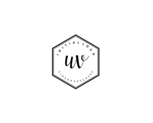 UV Initial handwriting logo vector