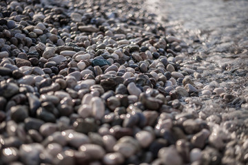 Sea pebble / sea stones background