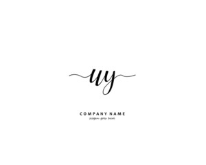 UY Initial handwriting logo vector