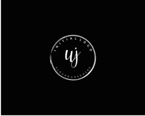 UJ Initial handwriting logo vector