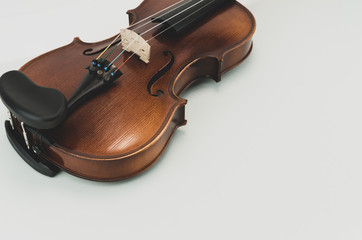 Fototapeta na wymiar violin body top perspective close up