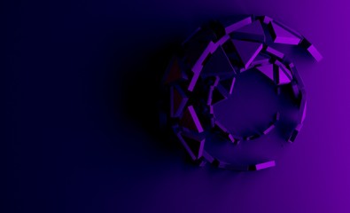 Abstract polygonal space low poly dark background with connecting dots and lines light. Connection structure. Science background. Futuristic polygonal background. Triangular background. 3d rendering