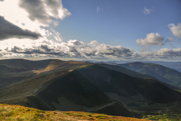 clouds over mountains