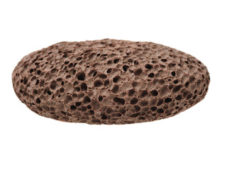 pumice foot shaped scrub tool isolated on white background 