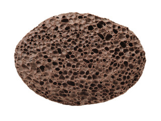 pumice foot shaped scrub tool isolated on white background 