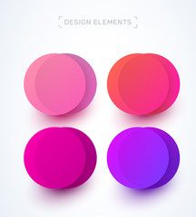 Vector bubble label template. Modern material design flat style with soft shadows. For presentation, newspaper, magazine, web page, branding usage. Purple colors