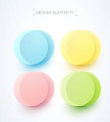 Vector bubble label template. Modern material design flat style with soft shadows. For presentation, newspaper, magazine, web page, branding usage. Soft pastel colors