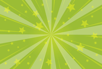 Green and white background of the Book in comic style pop art superhero. Lightning blast halftone dots. Cartoon vs. Vector