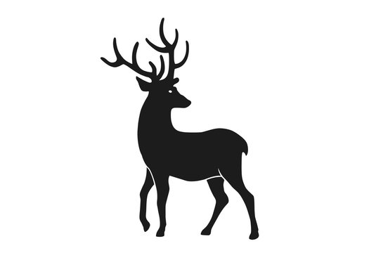 deer silhouette. Christmas design element. Christmas symbol