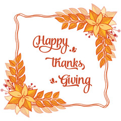 Space for text, thanksgiving, with artwork wallpaper of autumn flower frame. Vector