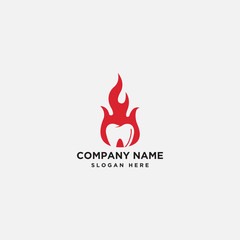 fire dental logo design - vector