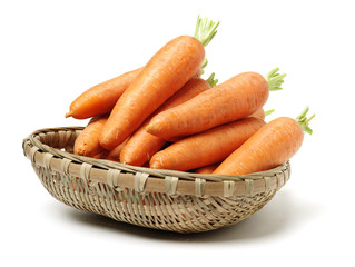 Fresh carrot on a white background