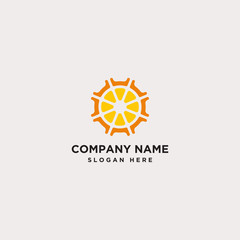 orange setting logo design template - vector