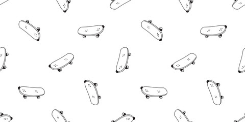 skateboard seamless pattern skating vector extreme sport cartoon scarf isolated repeat wallpaper tile background illustration gift wrap paper design © CNuisin