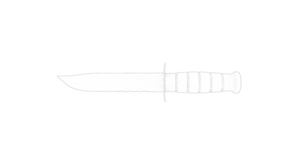 3d rendering of a knife isolated in white background