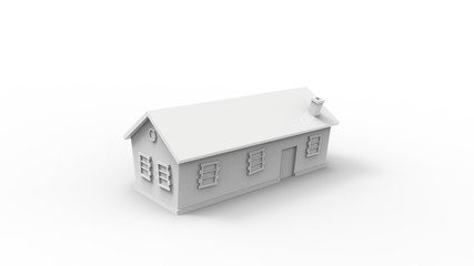 3d rendering of cartoon modeld houses isolated in white background