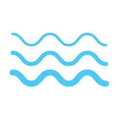 Blue wave icon. Water symbol design  template for logo or app