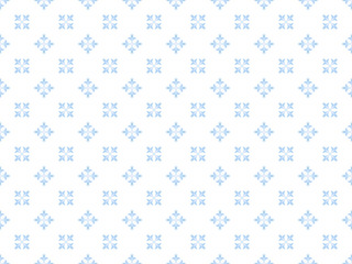 Flower geometric pattern. Seamless vector background. White and blue ornament