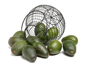 Avocado on a white background