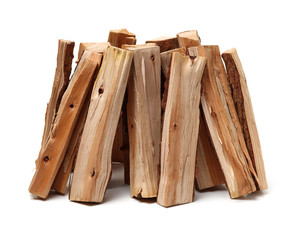 Pile of firewood isolated on a white background