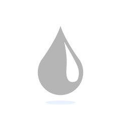 Fototapeta premium Gray water drop icon on white background.