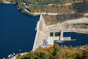Hydroelectric power plant Perucac on Drina river.