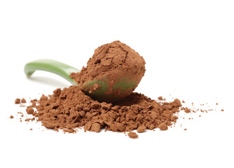 Cocoa powder isolated on white background