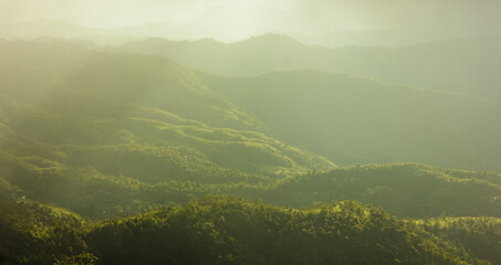 A view of the misty hills surrounding the city of Lunglei in Mizoram.