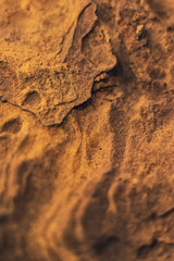 Detail of orange colored mineral stone.