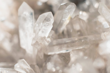 Detail of white translucent mineral stone.