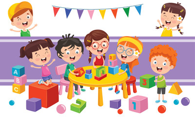 Children Playing With Various Toys