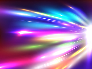 Gradients abstract rays, colorful emerging light beams, futuristic motion background.