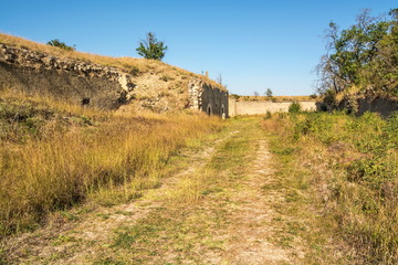 Fototapeta na wymiar The ruins of fortifications of ancient fortress of Kerch