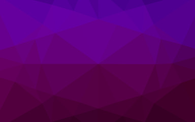 Light Purple vector blurry hexagon template. Triangular geometric sample with gradient.  Brand new style for your business design.