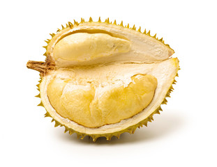 Fototapeta premium Durian fruit in south east asia, the king of fruits on white background 