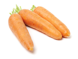 Fresh carrot on a white background