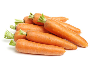 Fresh carrot on a white background