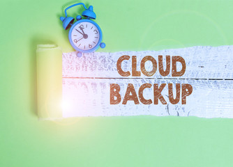 Handwriting text writing Cloud Backup. Conceptual photo enable customers to remotely access the provider s is services