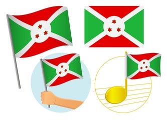 Burundi flag icon set