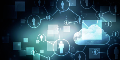 2d illustration Business Network 