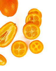fresh kumquat fruit isolated on white background